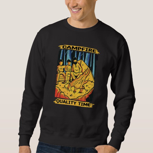 Sudadera Tiempo de calidad de fuego para el camping de ince (Anverso)
