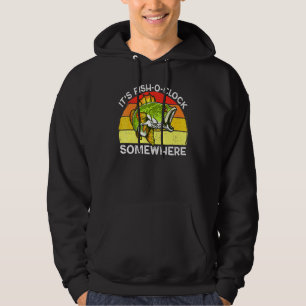 Sudadera Tiempo De Oreloj De Pescado Para Pescar Bass Vinta