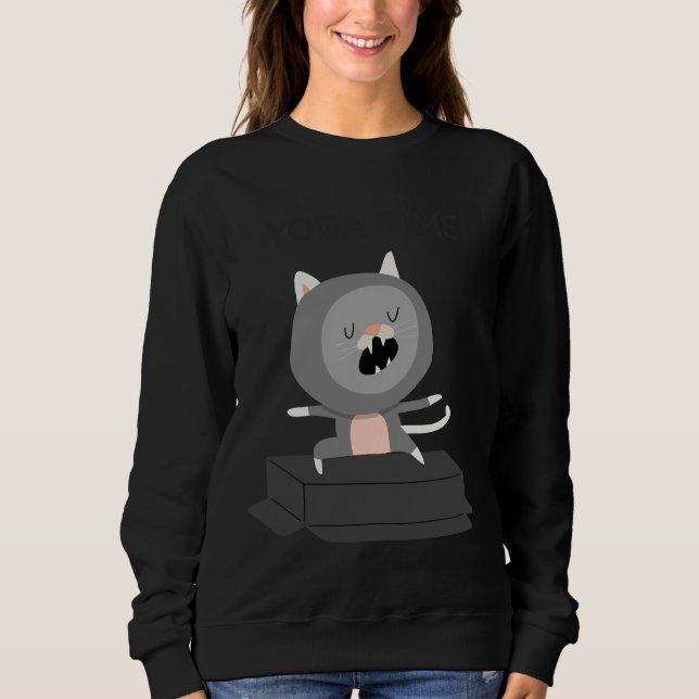 Sudadera Tiempo de yoga del gato (Anverso)