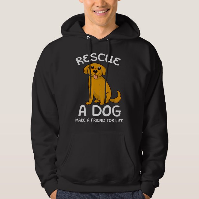 Sudadera Tienda de perros de rescate Adoptar animal (Anverso)