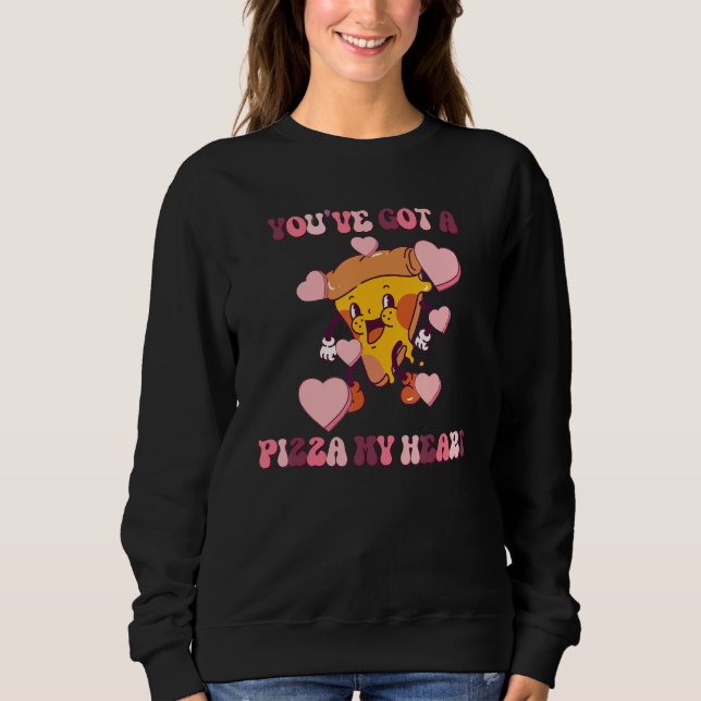 Sudadera Tienes una pizza en mi corazón valentines divertid (Anverso)