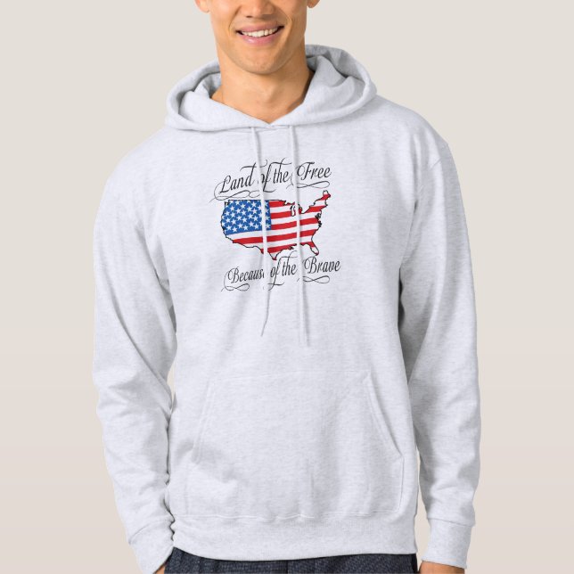 Sudadera Tierra del libre debido a los E.E.U.U. patrióticos (Anverso)