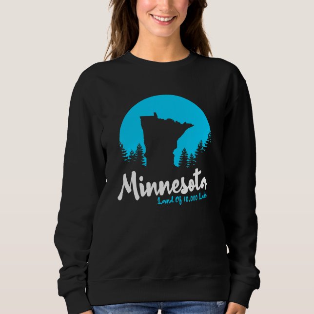 Sudadera Tierra Estatal De Minnesota De 10000 Lagos (Anverso)