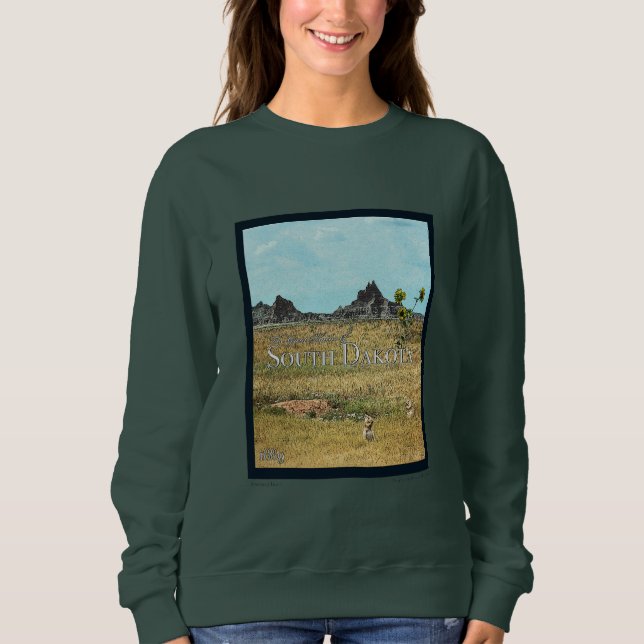 Sudadera Tierras de pradera de Dakota del Sur (Anverso)