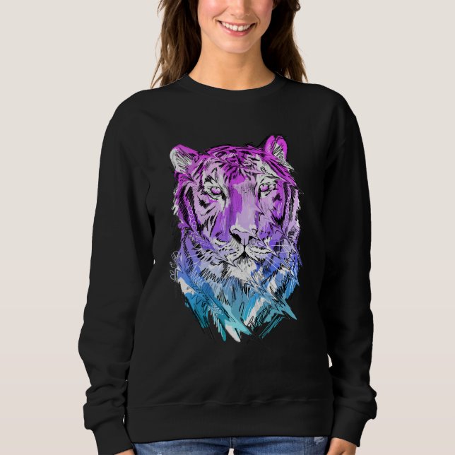 Sudadera Tiger art animal lovers colourful animal (Anverso)