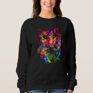 Sudadera Tiger Art Animal Lovers Colourful Premium