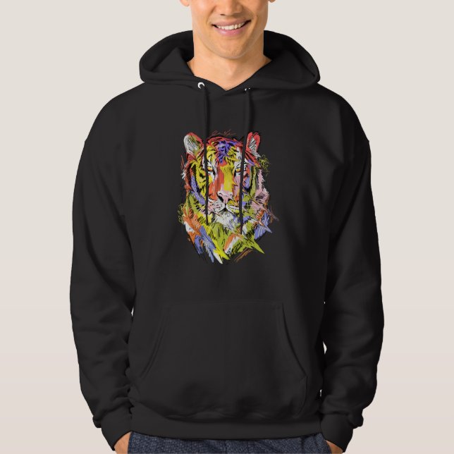 Sudadera Tiger colourful animal art animal lovers (Anverso)