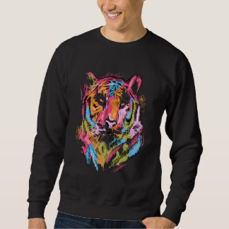Sudadera Tiger Colourful Art Animal Lovers Tiger Motif