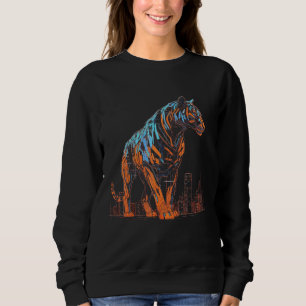 Sudadera Tiger Fantasy Artística Arquitectura Art Animal Mo