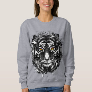 Sudadera Tiger Sweatshirt Dibujo de tigres negros y blanc