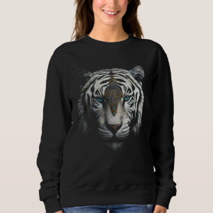 Sudadera Tigre Blanco Obra de Arte Motivo Animal Tigre