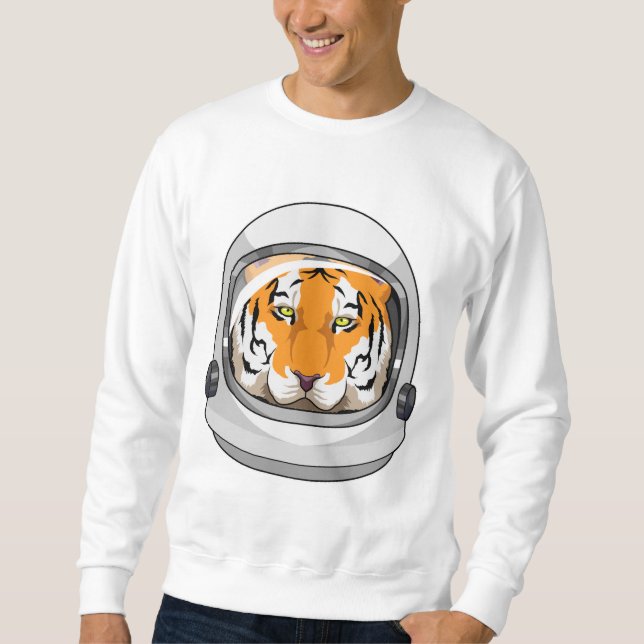 Sudadera Tigre como astronauta con casco (Anverso)