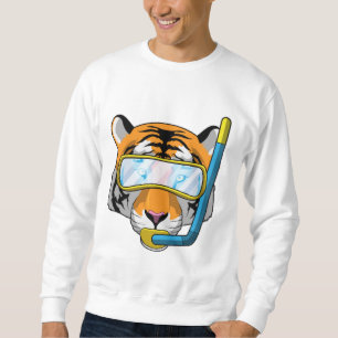 Sudadera Tigre como buzo con tubo de buceo