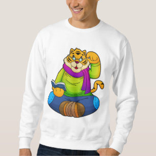 Sudadera Tigre como nervioso con libro