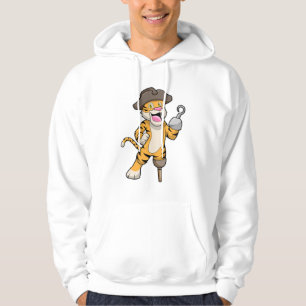 Sudadera Tigre como pirata con pierna de madera y mano enga