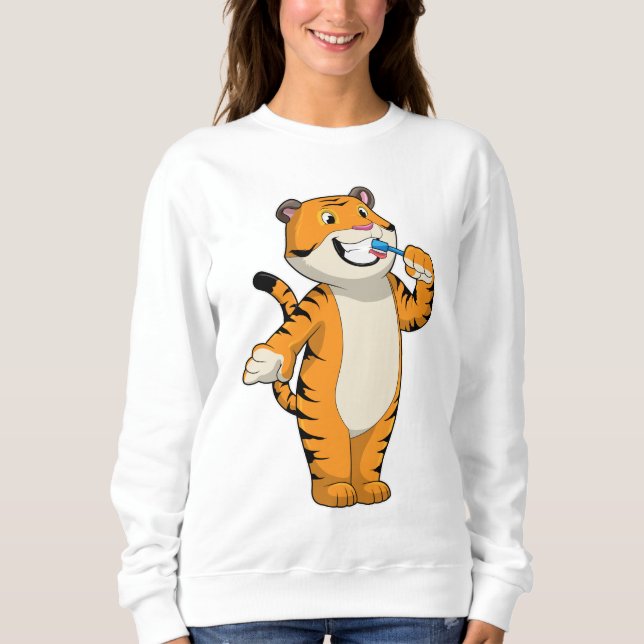 Sudadera Tigre con cepillo de dientes (Anverso)