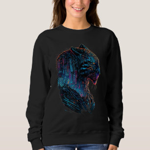 Sudadera tigre con estilo japonés de ciudad cyberpunk para 