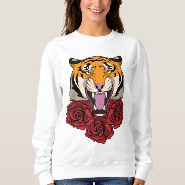 Sudadera Tigre con Rosas (Anverso)