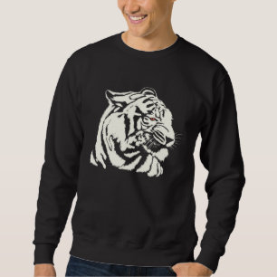 Sudadera Tigre de Pelaje Blanco Ojos Brillantes Estampado A