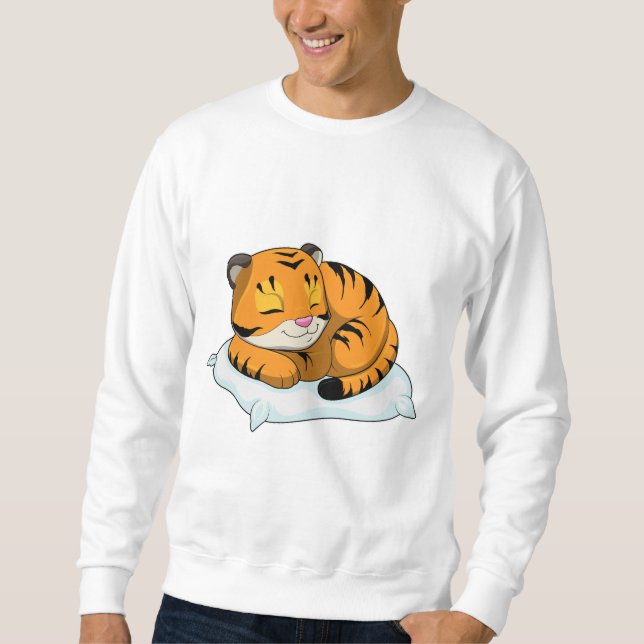 Sudadera Tigre durmiendo con almohada (Anverso)