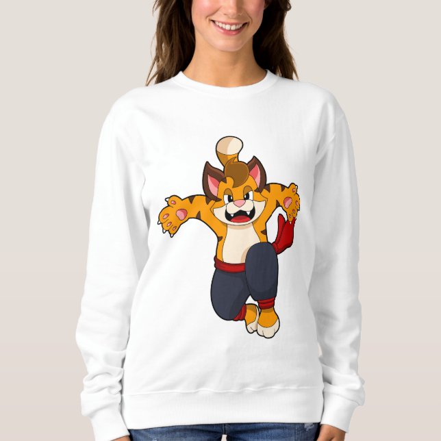 Sudadera Tigre en el Karate de las artes marciales (Anverso)