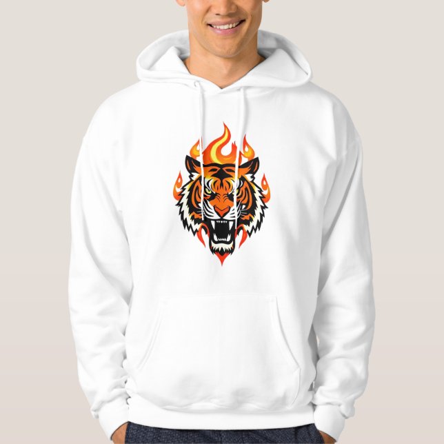 Sudadera Tigre en fuego (Anverso)