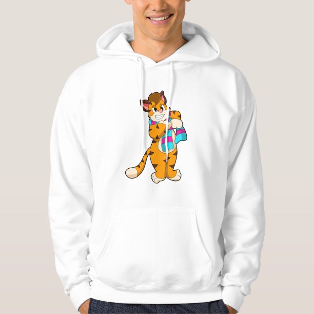 Sudadera Tigre en invierno con bufanda (Anverso)