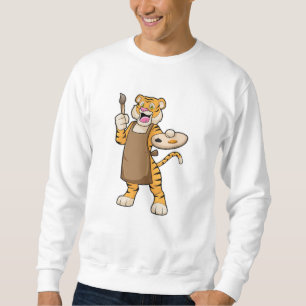 Sudadera Tigre en pintura con pintura con pintura y pincel