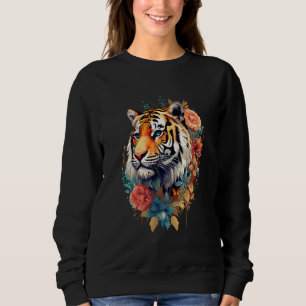 Sudadera Tigre - Flor Art - Tigre de arte animal