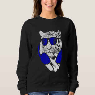 Sudadera Tigre Gafas de Sol Auriculares Festival de música 