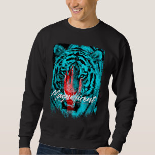 Sudadera Tigre Gato Salvaje Colorido Animal Feroz Jungla Mo