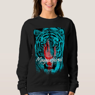 Sudadera Tigre Gato Salvaje Colorido Animal Feroz Selva Mo