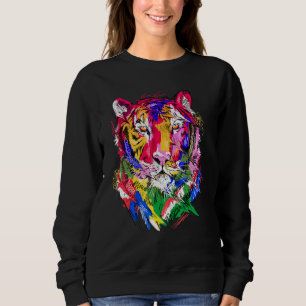 Sudadera Tigre Impresión Animal Colorida Amantes de los Ani