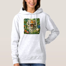 Tigre jungle fleurs