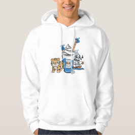 Sudadera Tigre Kawaii, Batido Azul & Espíritu de Barco