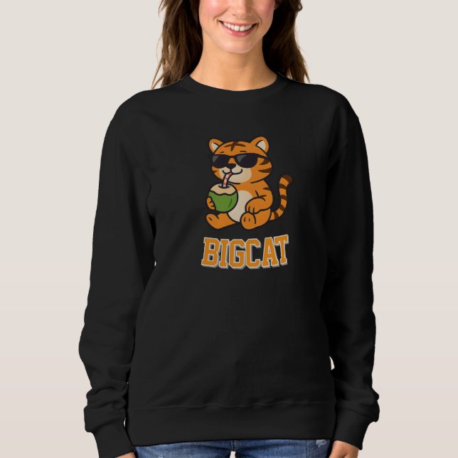 Sudadera Tigre lindo Unisex hombre mujer ropa gato grande (Anverso)