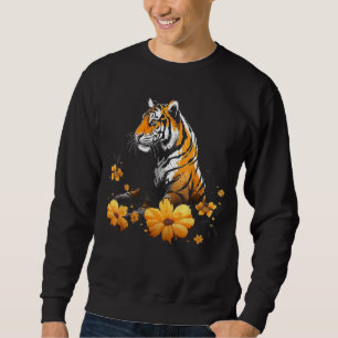 Sudadera Tigre Lover Flor de arte Flor de animal Tigre 6