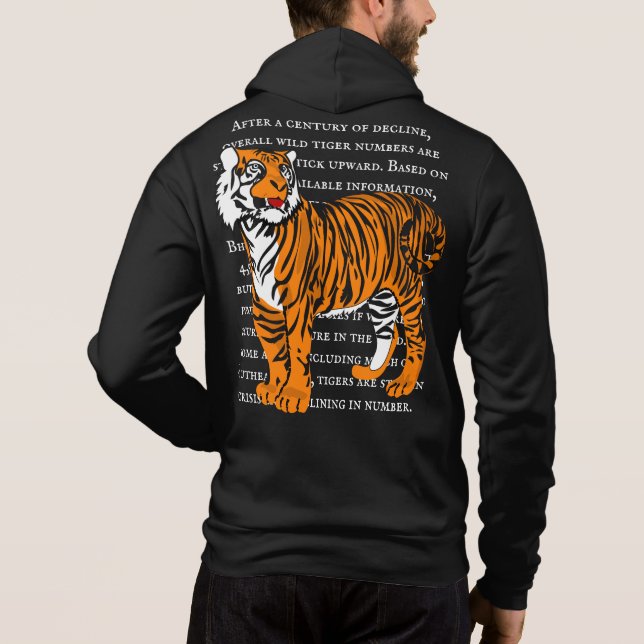 Sudadera Tigre sexy diseño fresco hombres de texto blanco n (Reverso)