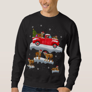 Sudadera Tigre viajando en Camión Rojo Feliz Navidad X-mas