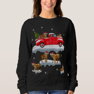 Sudadera Tigre viajando en Camión Rojo Feliz Navidad X-mas 
