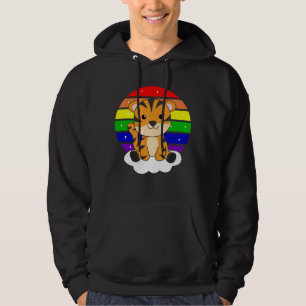 Sudadera Tigres del Purpurina del arcoiris Kawaii