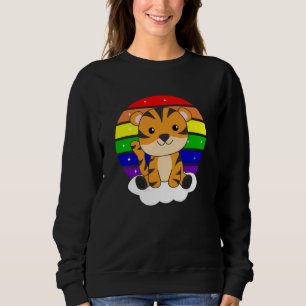 Sudadera Tigres del Purpurina del arcoiris Kawaii