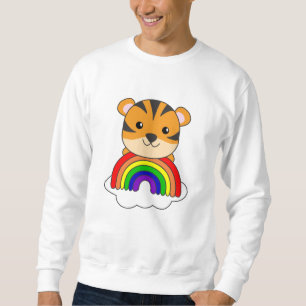 Sudadera Tigres del Purpurina del arcoiris Kawaii
