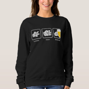 Sudadera Tijeras Bebida de cerveza de pareja de piedra