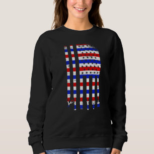 Sudadera Tijeras de barbero de bandera americana Barbería C