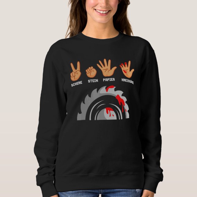 Sudadera Tijeras Papel de piedra Circular Saw Lumberjack Tr (Anverso)