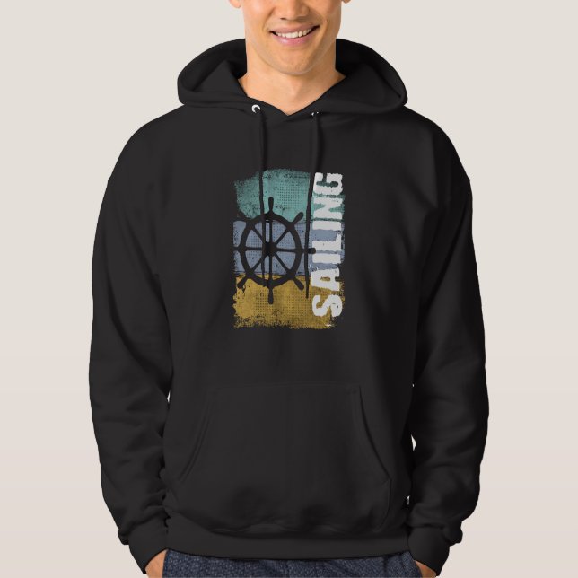 Sudadera Timón de velero retro vintage (Anverso)