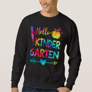 Sudadera Tinte de Nudo Hola Maestros Estudiantes de Kinderg