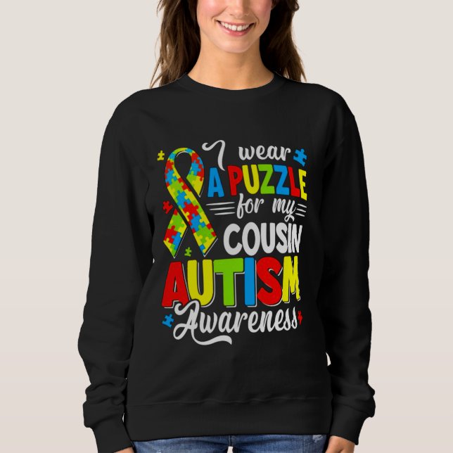 Sudadera Tío Autismo Usa Rompecabezas Conciencia Primo (Anverso)