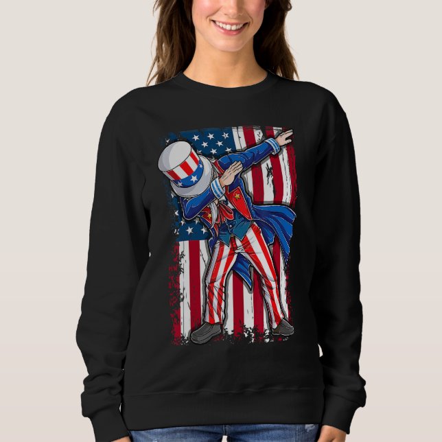 Sudadera Tío Dabbing Sam 4 De Julio Hombres Niños 2 (Anverso)
